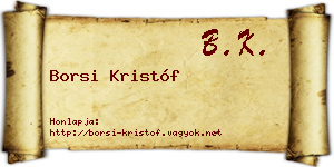 Borsi Kristóf névjegykártya