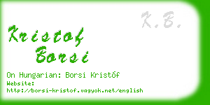 kristof borsi business card
